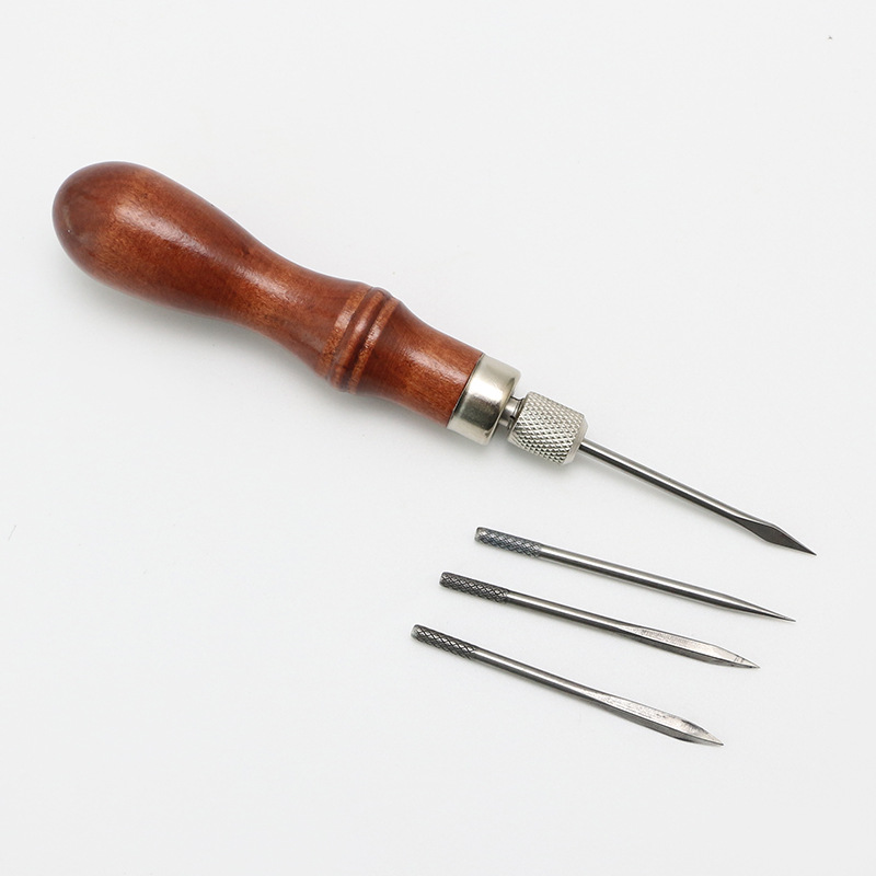 Leather Tooling Kit - 4-in-1 Leathercraft Sewing Kit DIY Wood