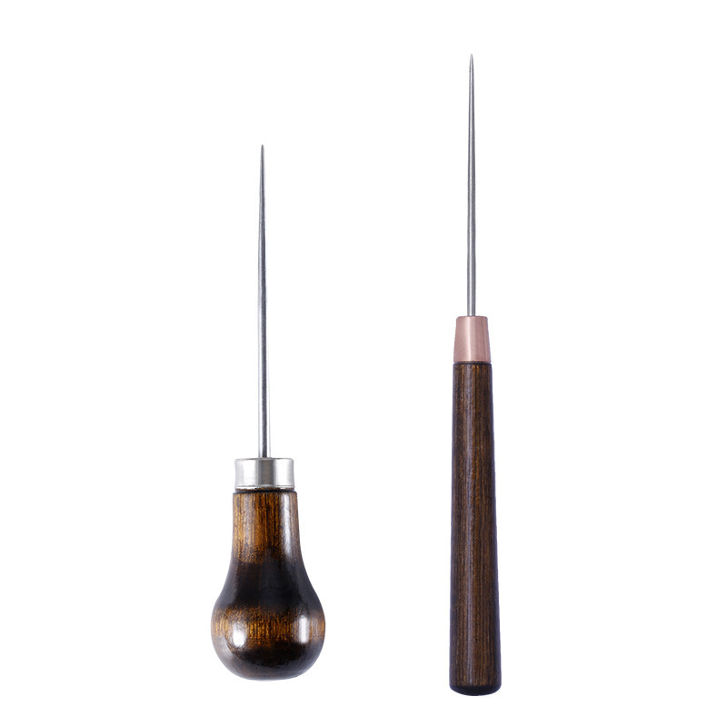 Leather Tooling Kit - Wood Handle Drillable Awl Round Solid