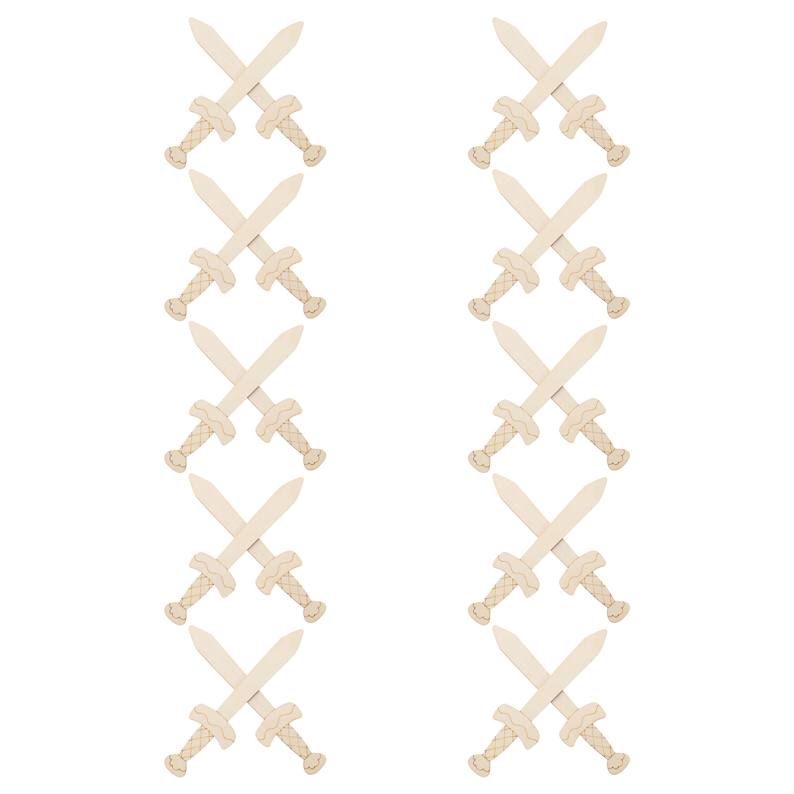 Art Craft Party - 20Pcs Wooden Swords Cutouts Unfinished for