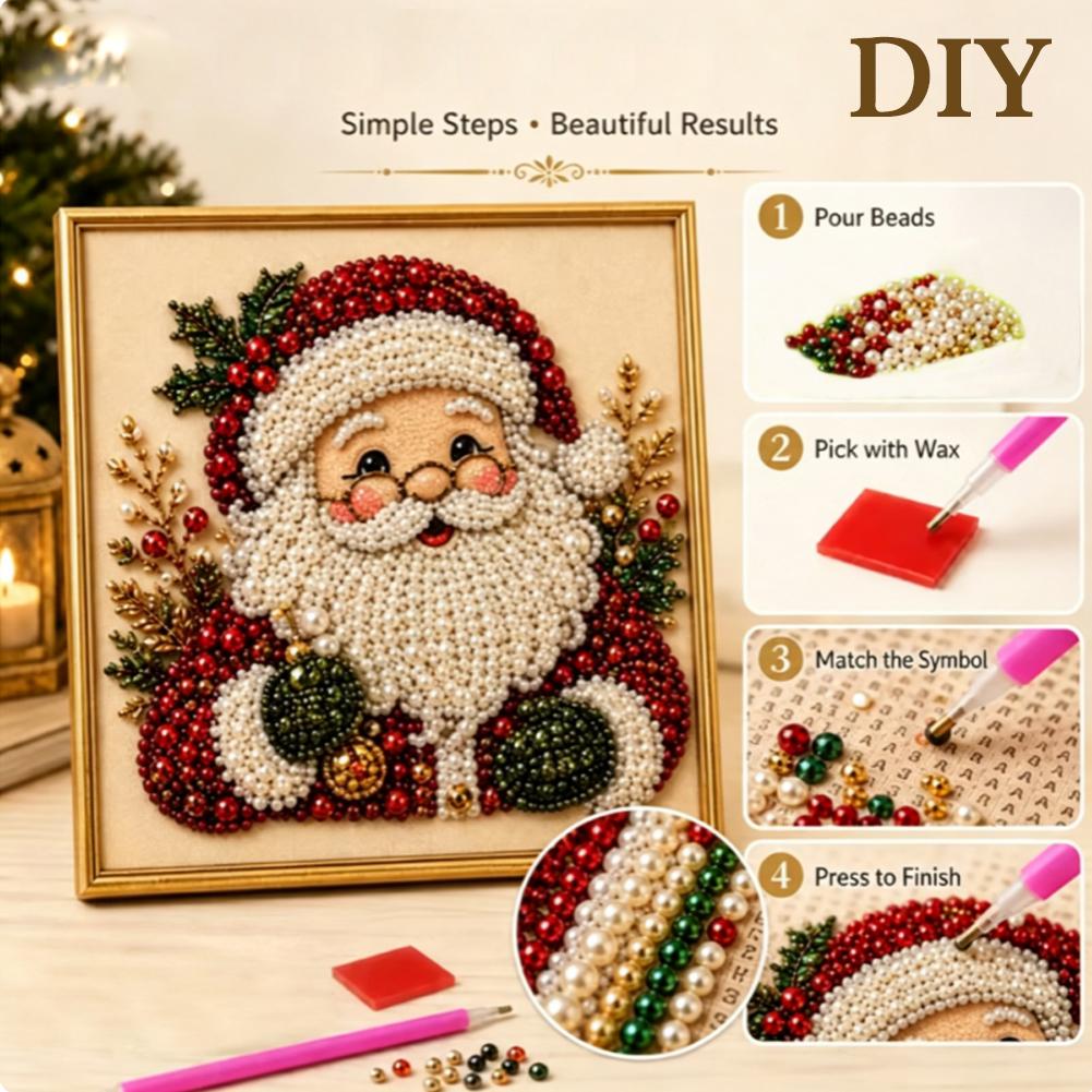 Christmas Santa Claus Pearl Ar - Art Craft Kits review and price
