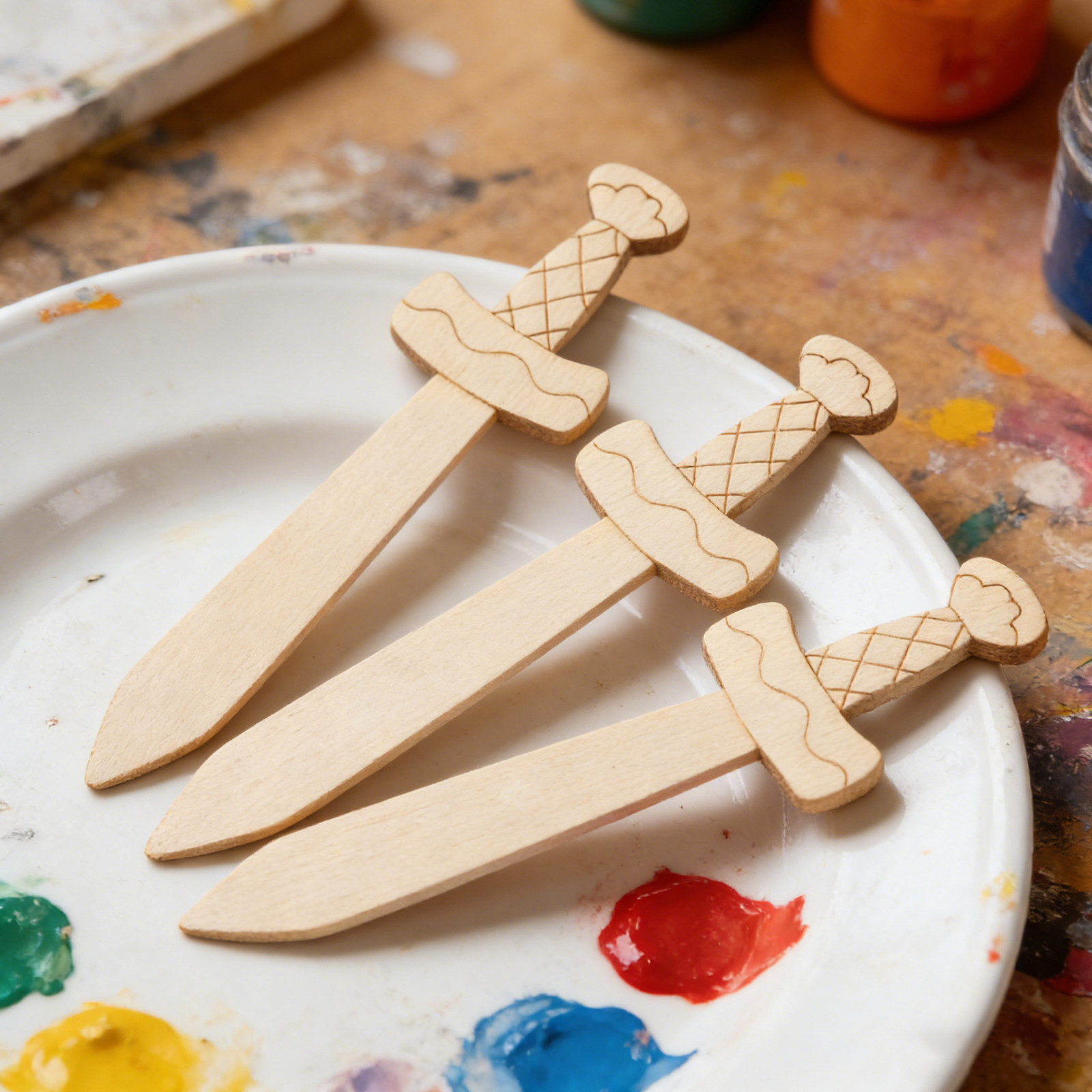20Pcs Wooden Swords Cutouts Un - Art Craft Party review and price