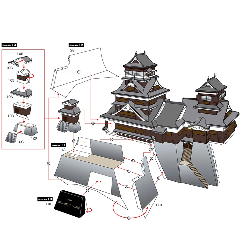 Japan Kumamoto Castle Mini 3D  - Art Craft Building review and price