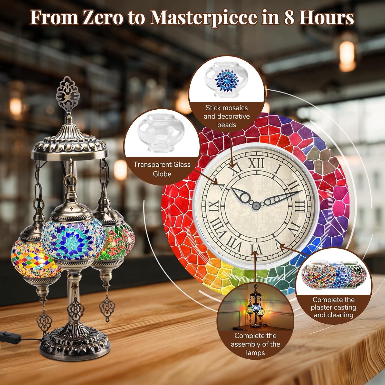 DIY 3 Globe Turkish Mosaic Lam - Art Craft Kits review and price