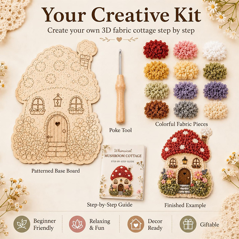 Whimsical Village 3D Fabric Po - Art Craft Village review and price